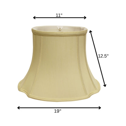 19" Antique White Reversed Oval Monay Shantung Lampshade