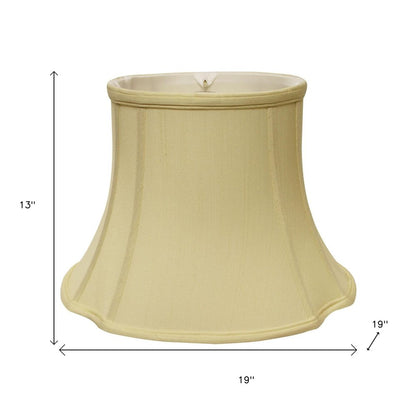 Antiqued White Monay Shantung Silk Oval Lamp Shade