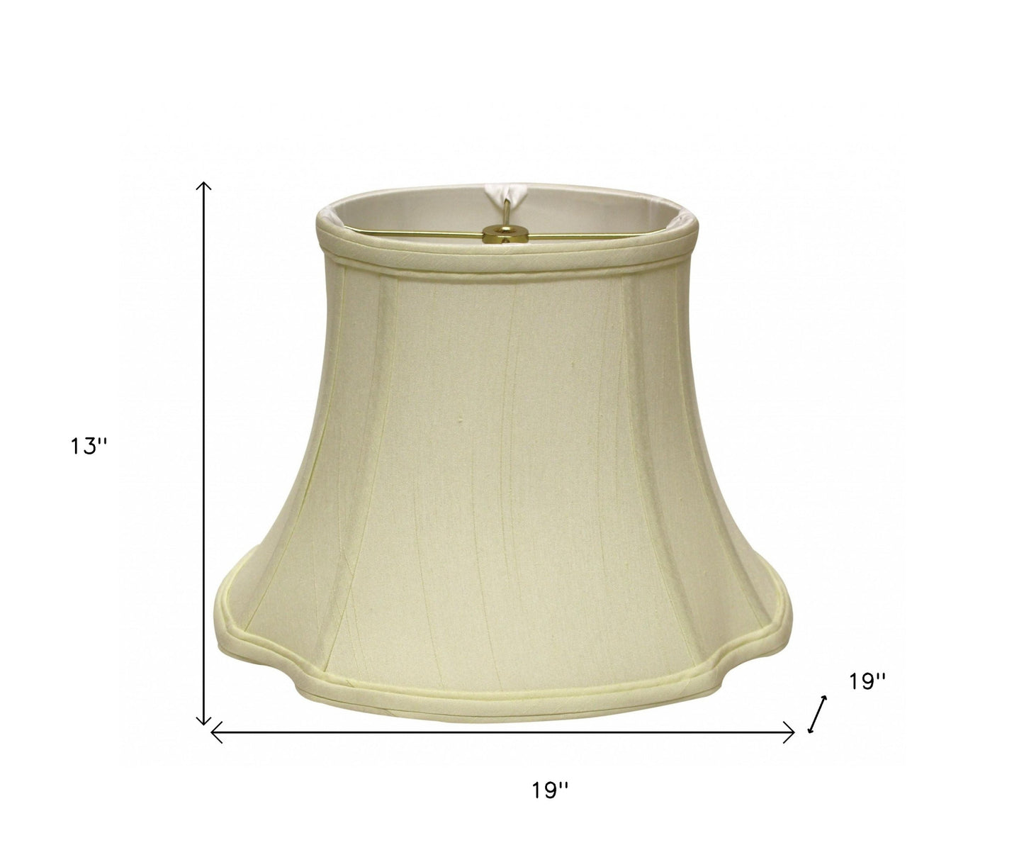 19" Ivory Reversed Oval Monay Shantung Lampshade
