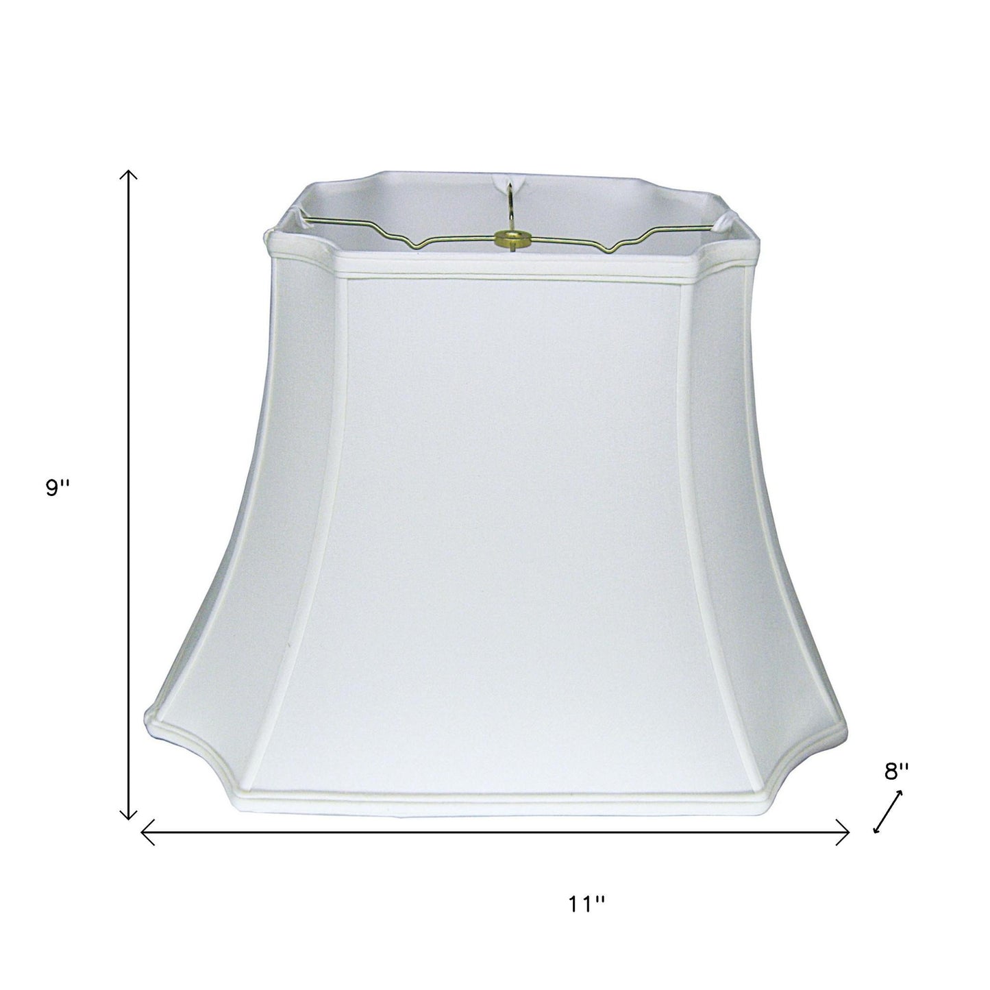 11" Snow Inverted Rectangle Shantung Lampshade