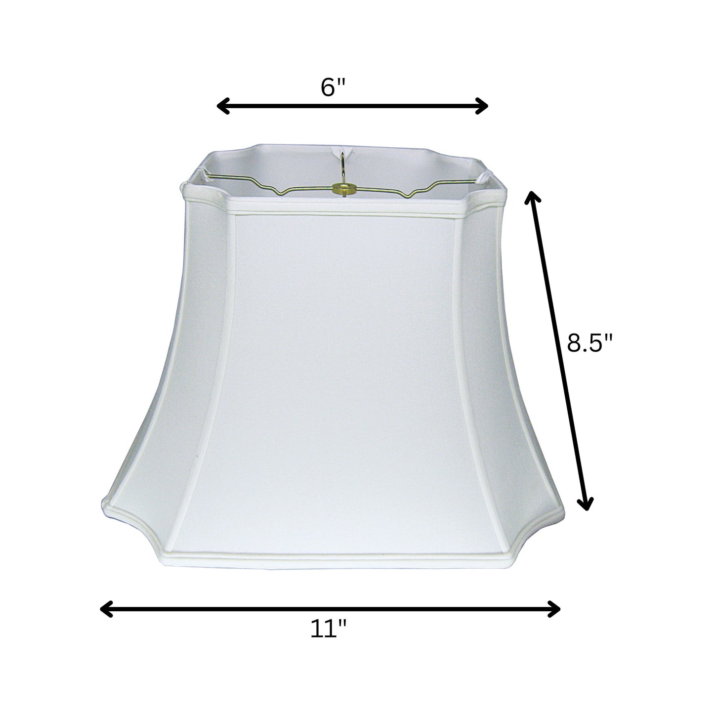 11" Snow Inverted Rectangle Shantung Lampshade