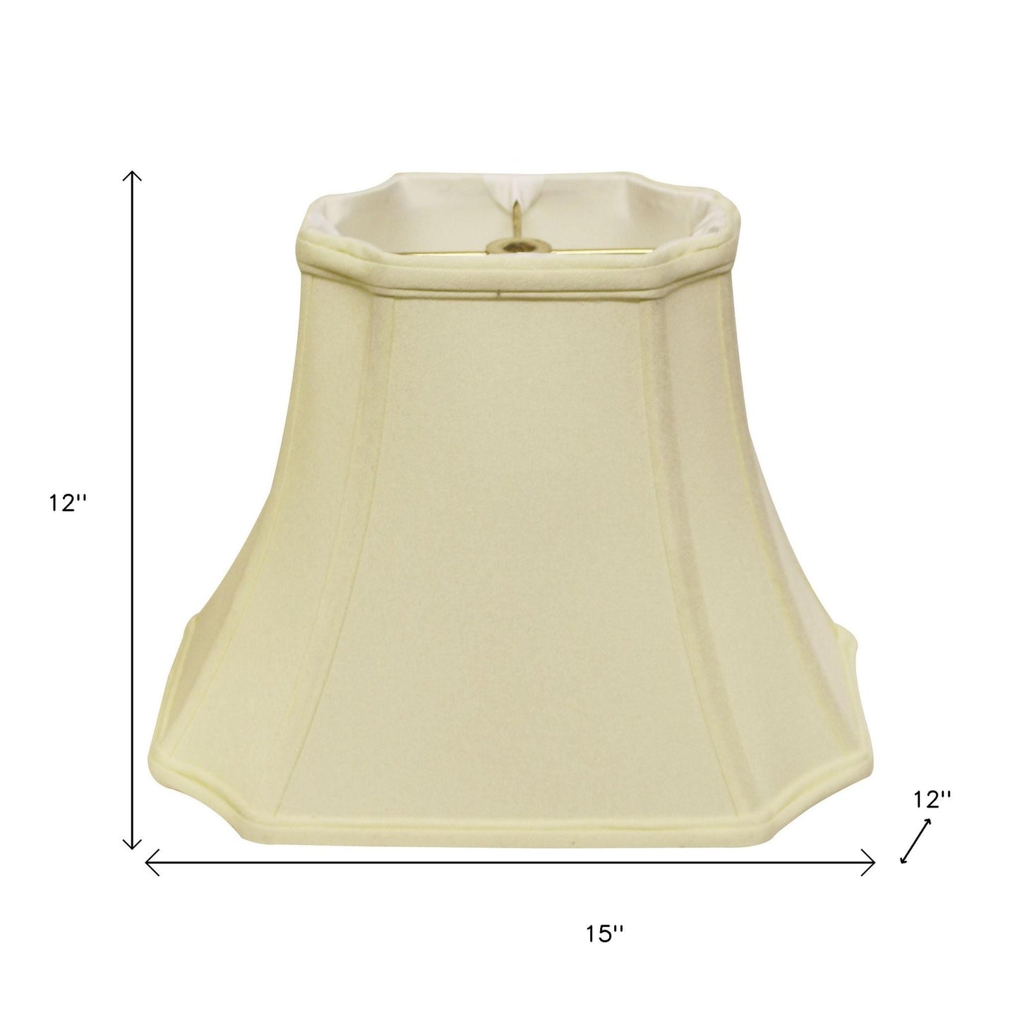15" Ivory Inverted Rectangle Shantung Lampshade