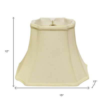 15" Ivory Inverted Rectangle Shantung Lampshade