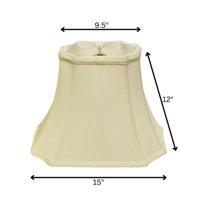 15" Ivory Inverted Rectangle Shantung Lampshade