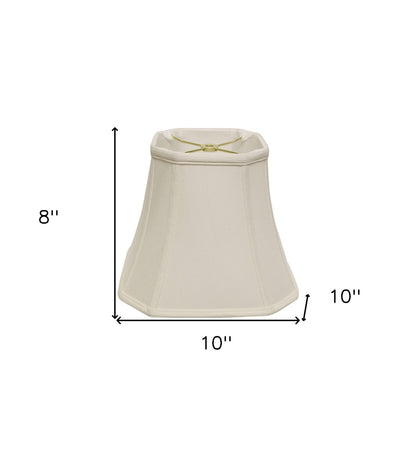 10" White Slanted Square Bell Monay Shantung Lampshade