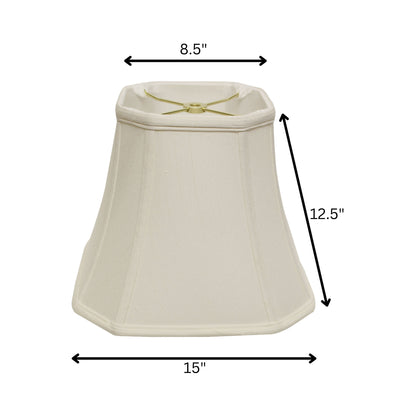 15" White Slanted Square Bell Monay Shantung Lampshade