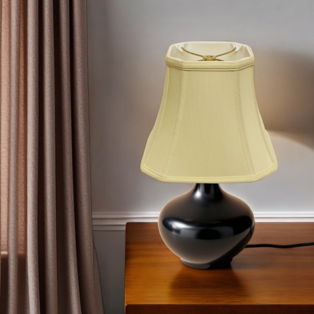 Antiqued White Monay Shantung Silk Square Lamp Shade