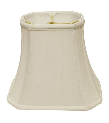 12" White Slanted Rectange Bell Monay Shantung Lampshade