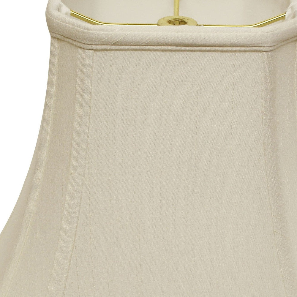 12" White Slanted Rectange Bell Monay Shantung Lampshade