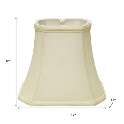 12" Ivory Slanted Rectangle Bell Monay Shantung Lampshade