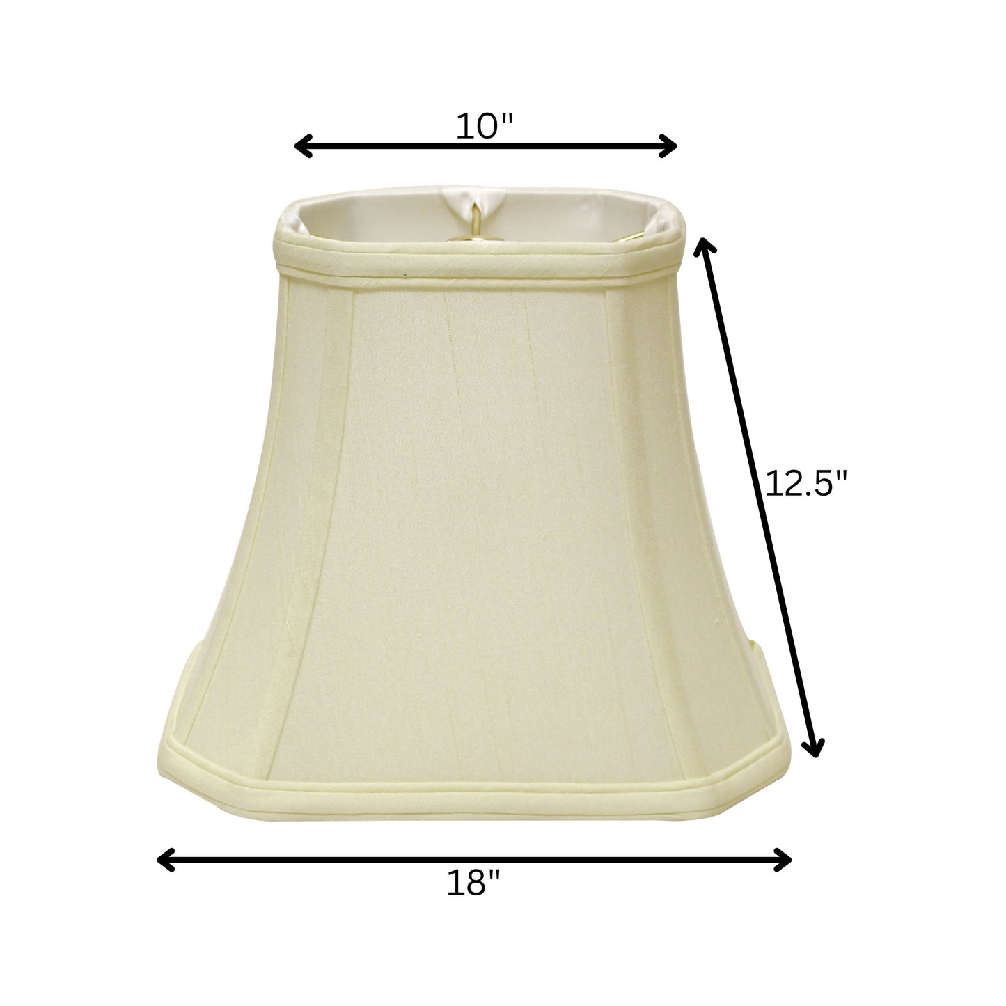 18" Ivory Slanted Rectangle Bell Monay Shantung Lampshade