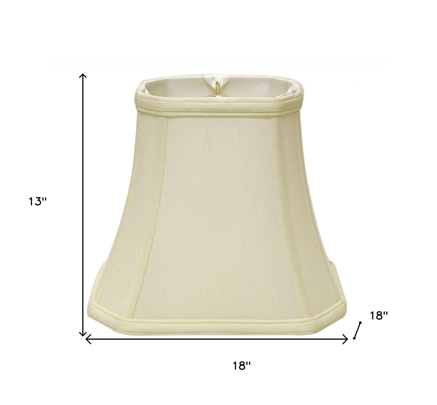 18" Ivory Slanted Rectangle Bell Monay Shantung Lampshade
