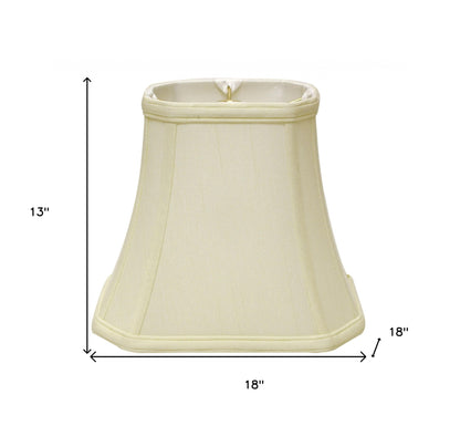 18" Ivory Slanted Rectangle Bell Monay Shantung Lampshade