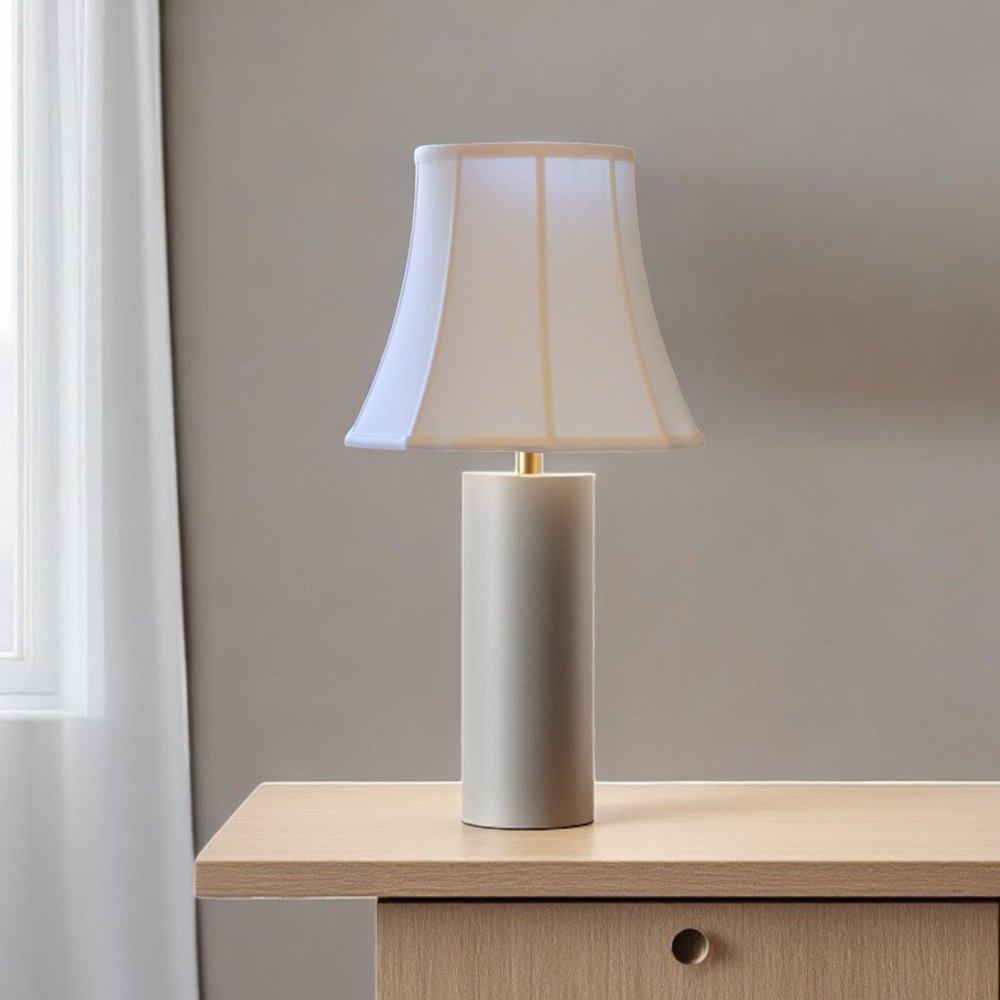 White Monay Shantung Silk Bell Lamp Shade