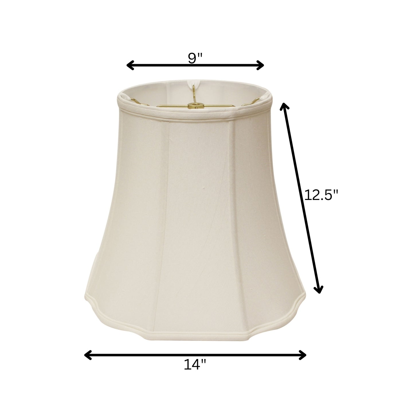 14" White Premium Octagon Monay Shantung Lampshade