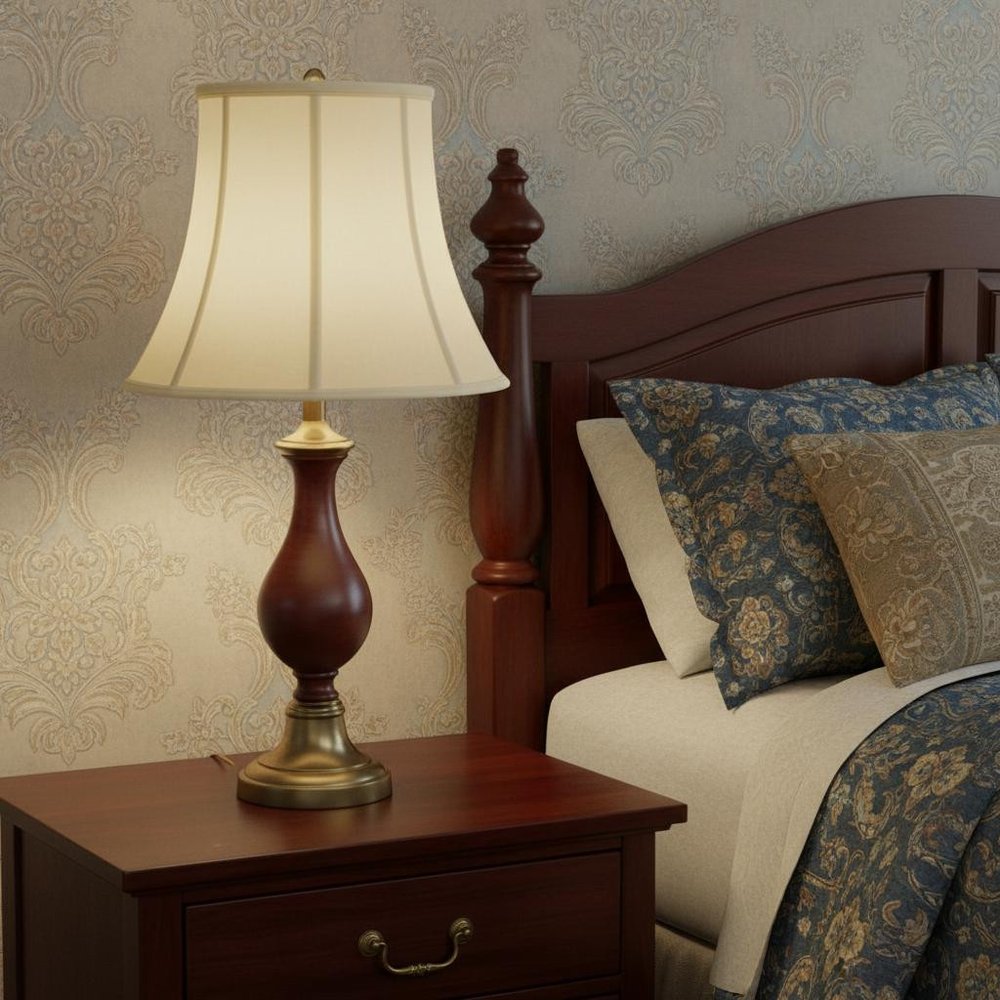 Ivory Monay Shantung Silk Bell Lamp Shade