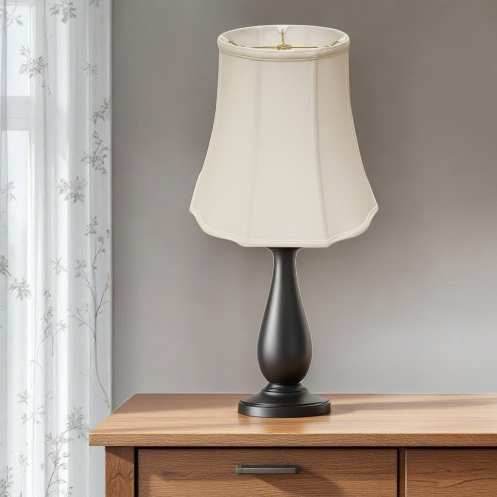 White Monay Shantung Silk Bell Lamp Shade