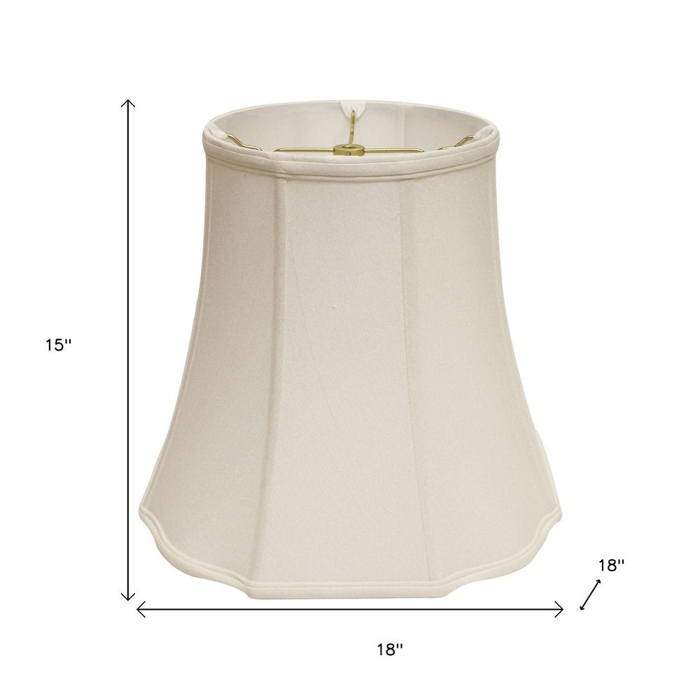 White Monay Shantung Silk Bell Lamp Shade