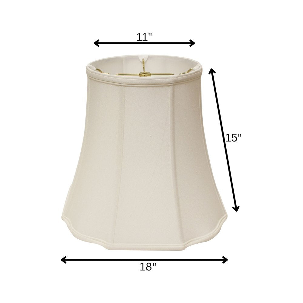 White Monay Shantung Silk Bell Lamp Shade