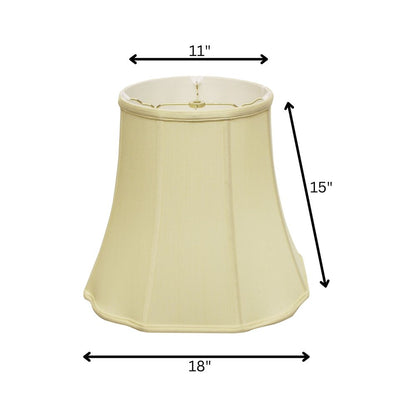 Antiqued White Monay Shantung Silk Bell Lamp Shade