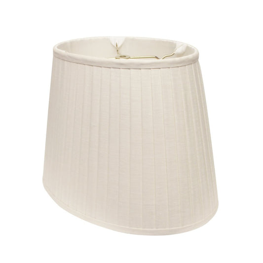White Linen Pleated Oval Lamp Shade