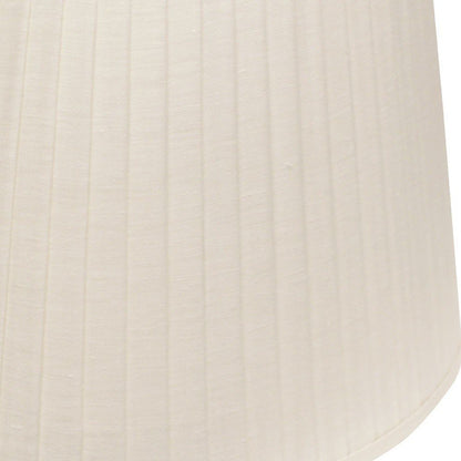 White Linen Pleated Oval Lamp Shade