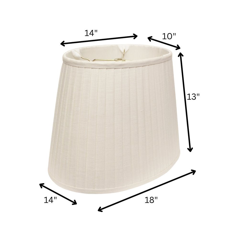White Linen Pleated Oval Lamp Shade