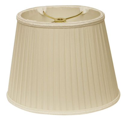 Ivory Shantung Silk Pleated Oval Lamp Shade
