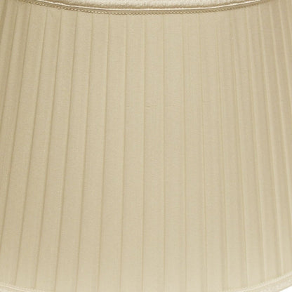 Ivory Shantung Silk Pleated Oval Lamp Shade