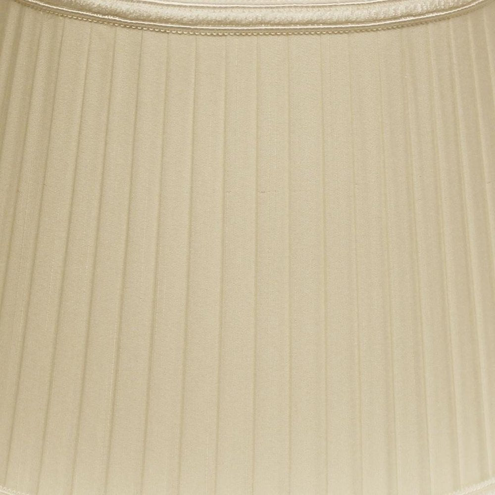 Ivory Shantung Silk Pleated Oval Lamp Shade