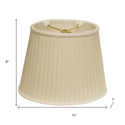 Ivory Shantung Silk Pleated Oval Lamp Shade