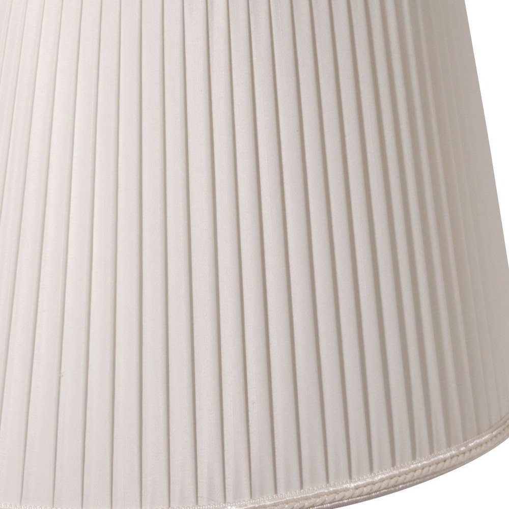 White Shantung Silk Pleated Oval Lamp Shade