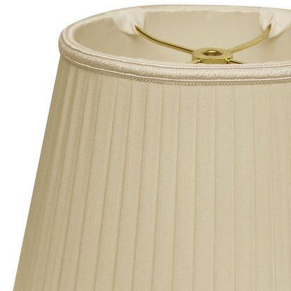Ivory Shantung Silk Pleated Oval Lamp Shade