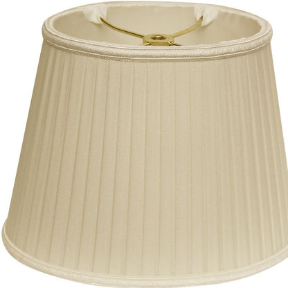 Ivory Shantung Silk Pleated Oval Lamp Shade