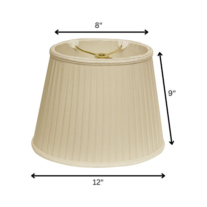 Ivory Shantung Silk Pleated Oval Lamp Shade