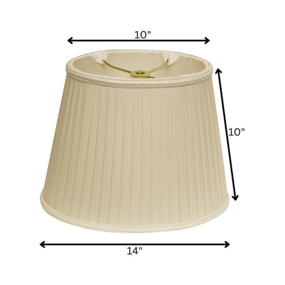 Ivory Shantung Silk Pleated Oval Lamp Shade