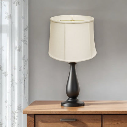 White Linen Drum Lamp Shade