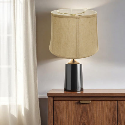 Gold Burlap Drum Lamp Shade