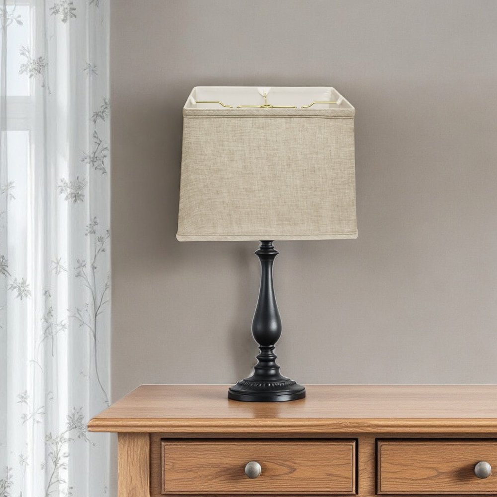 Cream Linen Print Lamp Shade