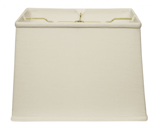 18" White Throwback Rectangle Linen Lampshade