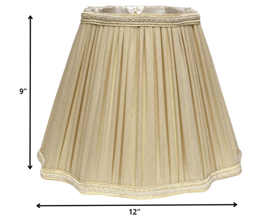 Taupe Shantung Silk Square Lamp shade 12"W Bottom