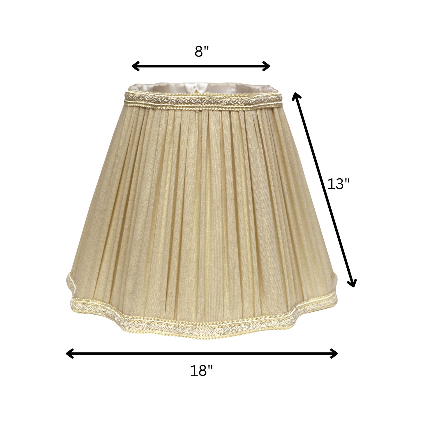 18" Pearl Grey Slanted Fancy Square Shantung Lampshade