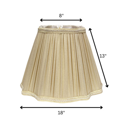 18" Pearl Grey Slanted Fancy Square Shantung Lampshade