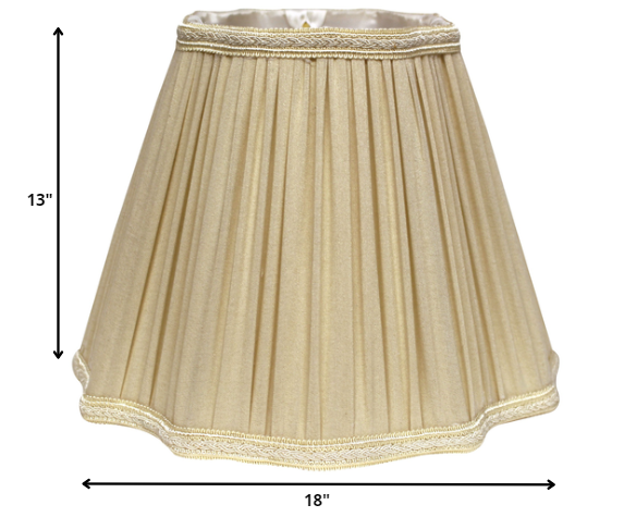 18" Pearl Grey Slanted Fancy Square Shantung Lampshade