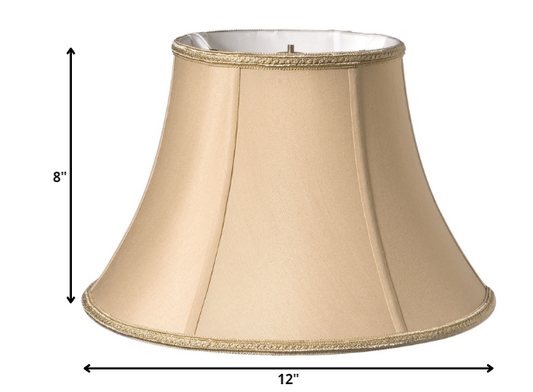 12" Vintage Gold Slanted Bell Shantung Lampshade