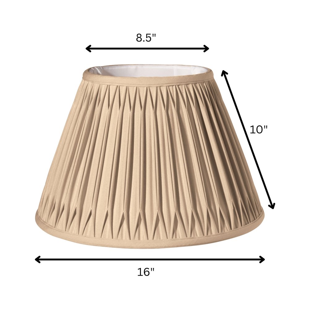 Gold Shantung Silk Pleated Bell Lamp Shade
