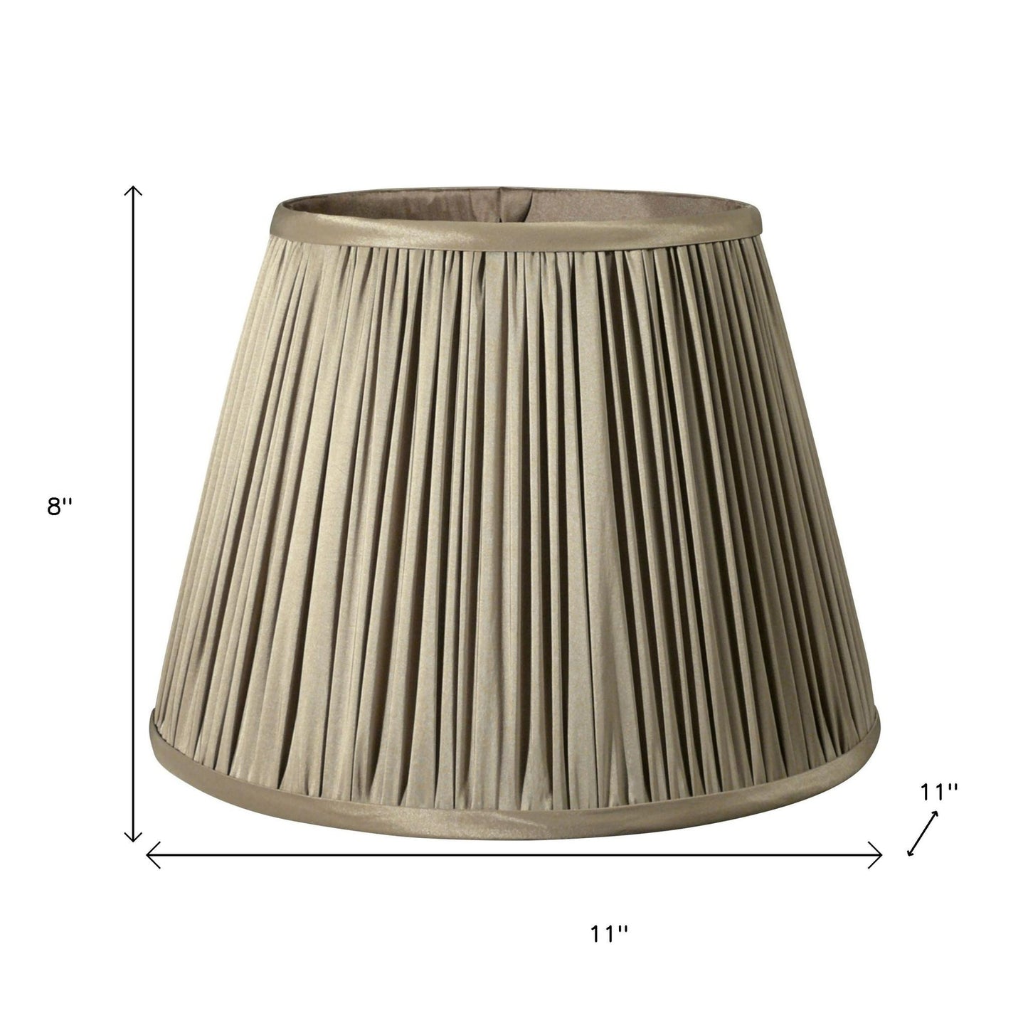 11" Ash Slanted Pleated Tafetta Lampshade