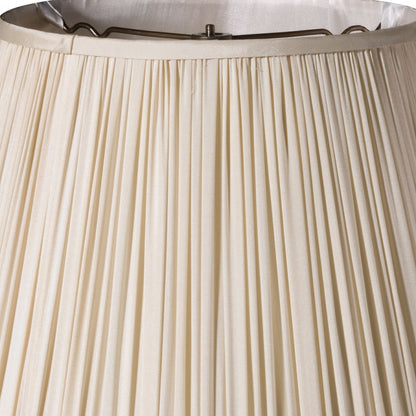 14" Pale Grey Slanted Pleated Tafetta Lampshade