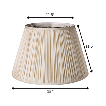 18" Pale Grey Slanted Pleated Tafetta Lampshade