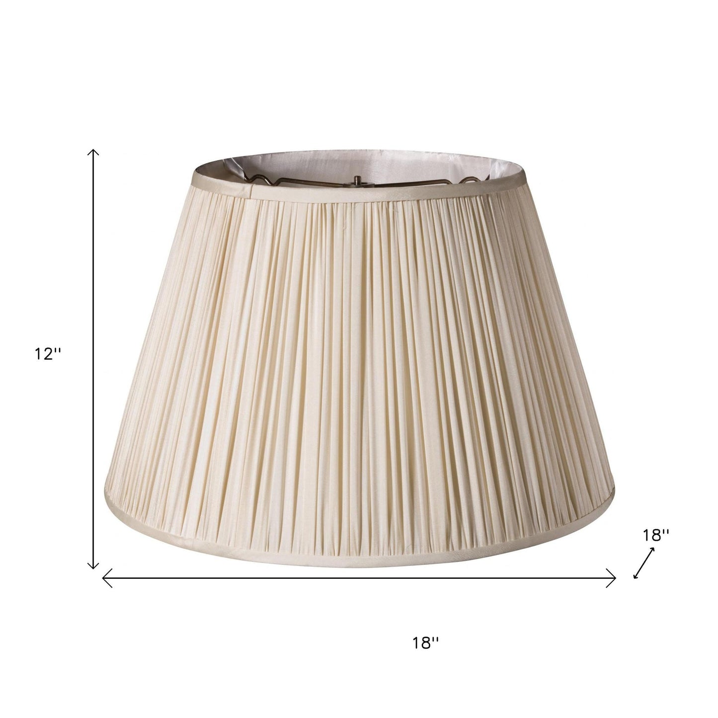 18" Pale Grey Slanted Pleated Tafetta Lampshade